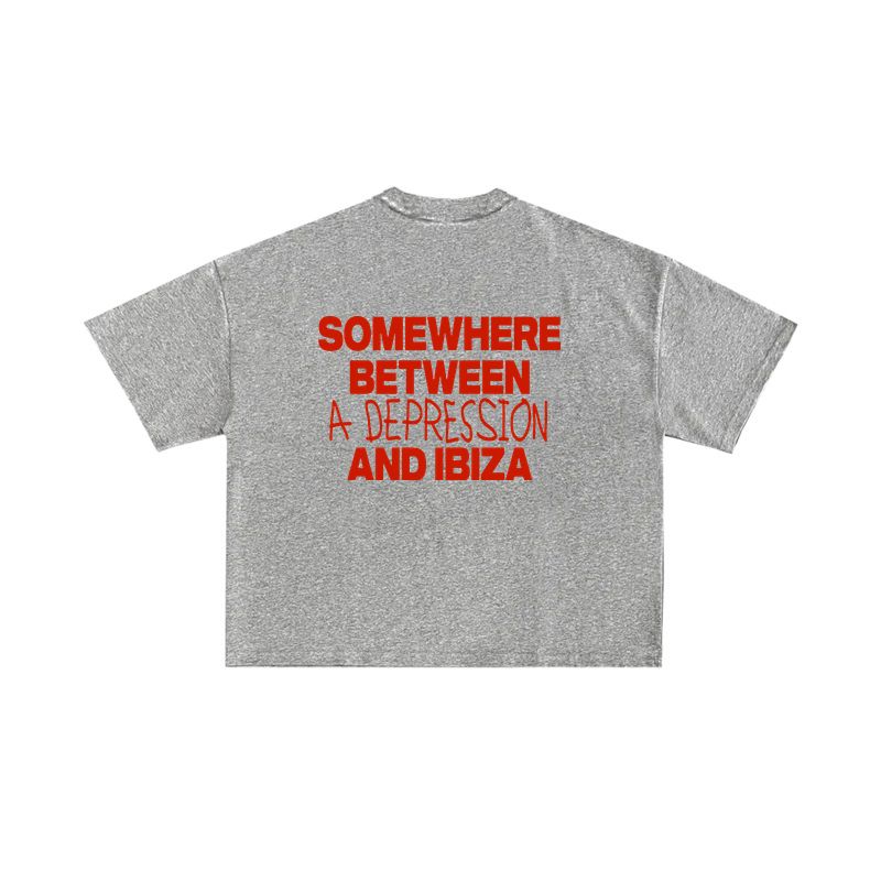 8MI Heavy Oversized Boxy Tee - Somewhere Between A Depression And Ibiza - Heather Grey - BACK - 25c9e094b7b3667a4b0f1c5ee343be267e03921e0380a665ac234f37de99e500