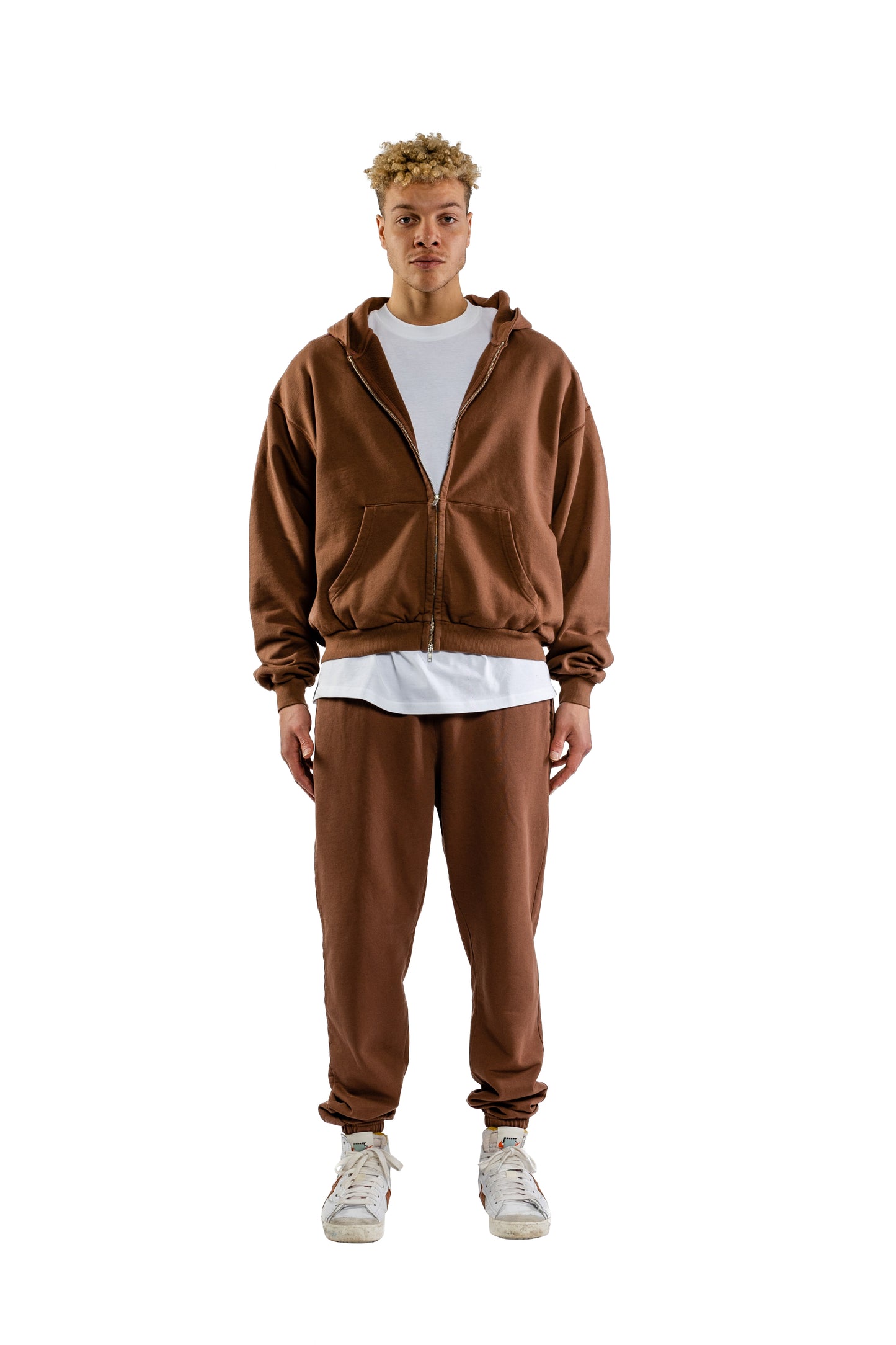 RUE PORTER - ZIP-UP HOODIE VINTAGE BROWN