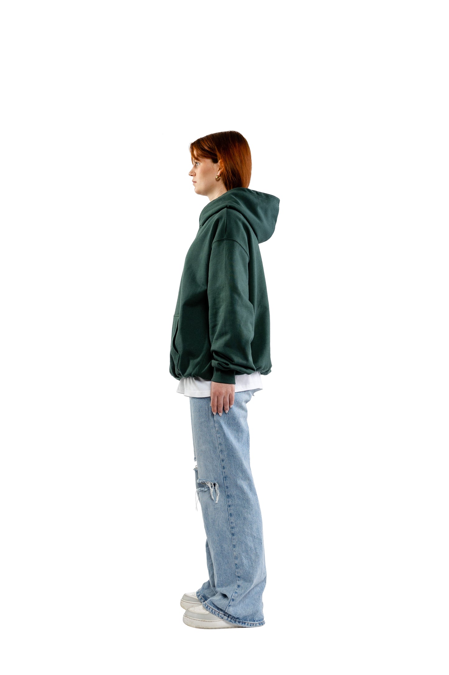 RUE PORTER - SUDADERA CON CAPUCHA VERDE BOSQUE
