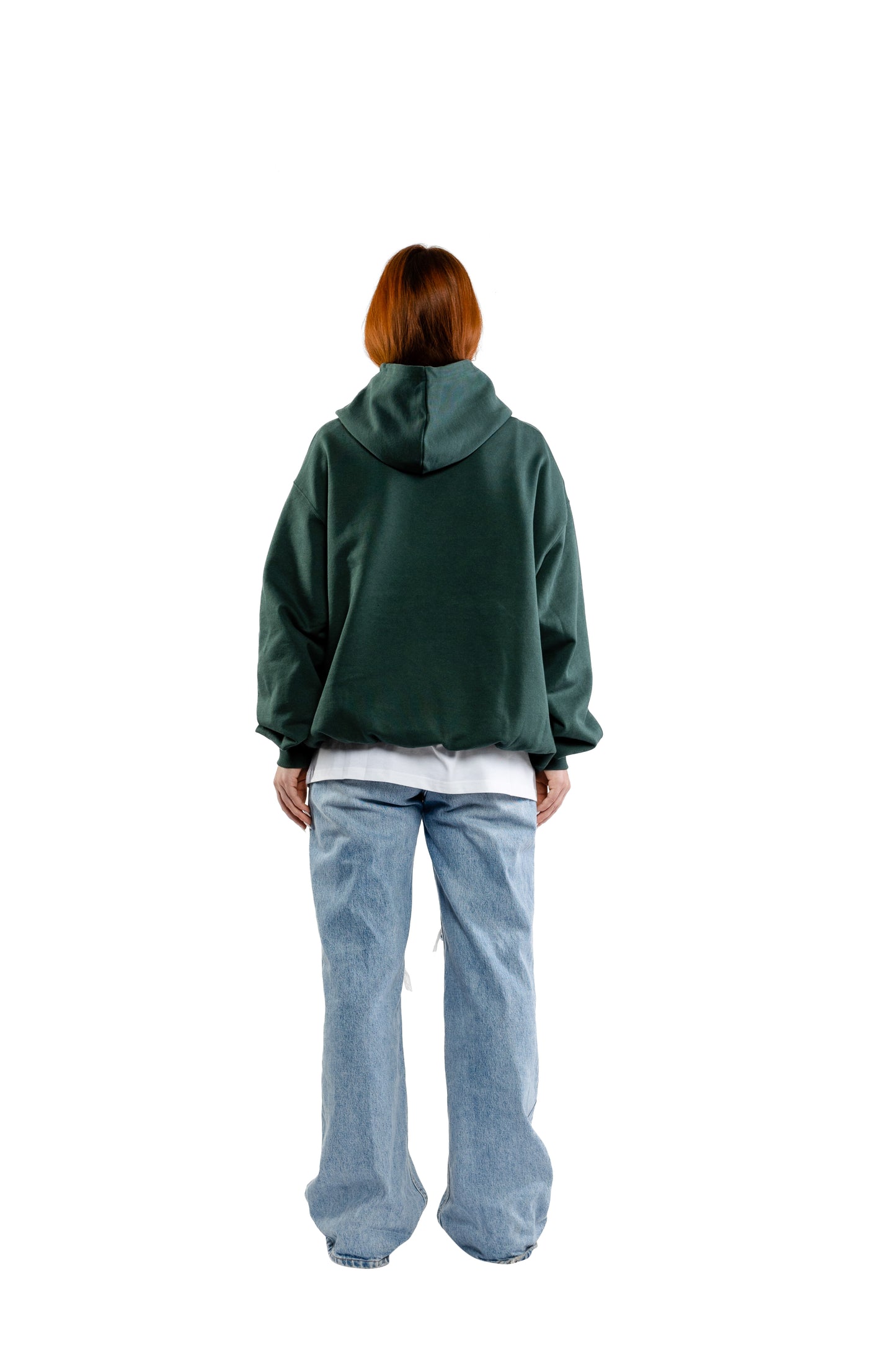 RUE PORTER - SUDADERA CON CAPUCHA VERDE BOSQUE