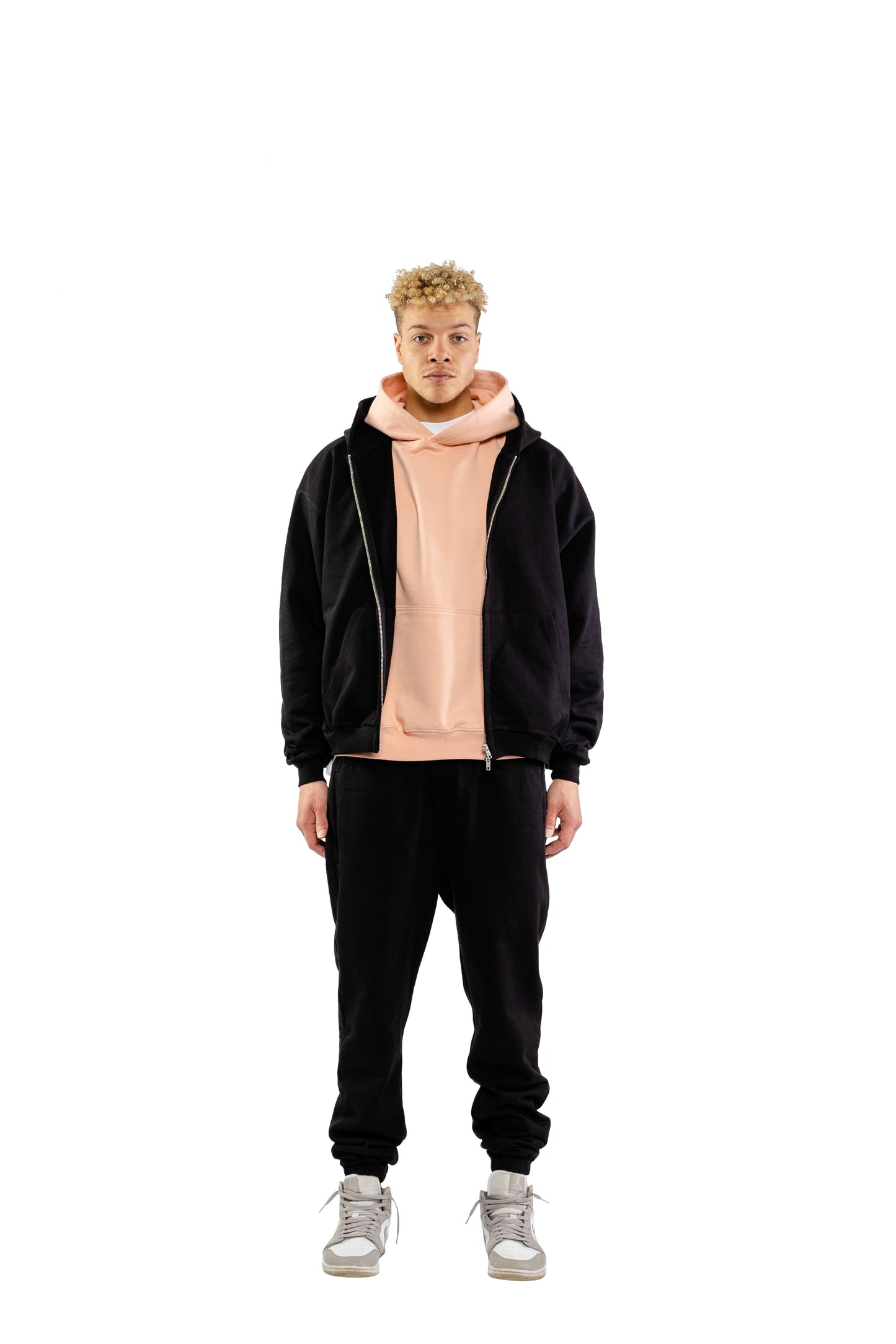 RUE PORTER - ZIP-UP HOODIE BLACK