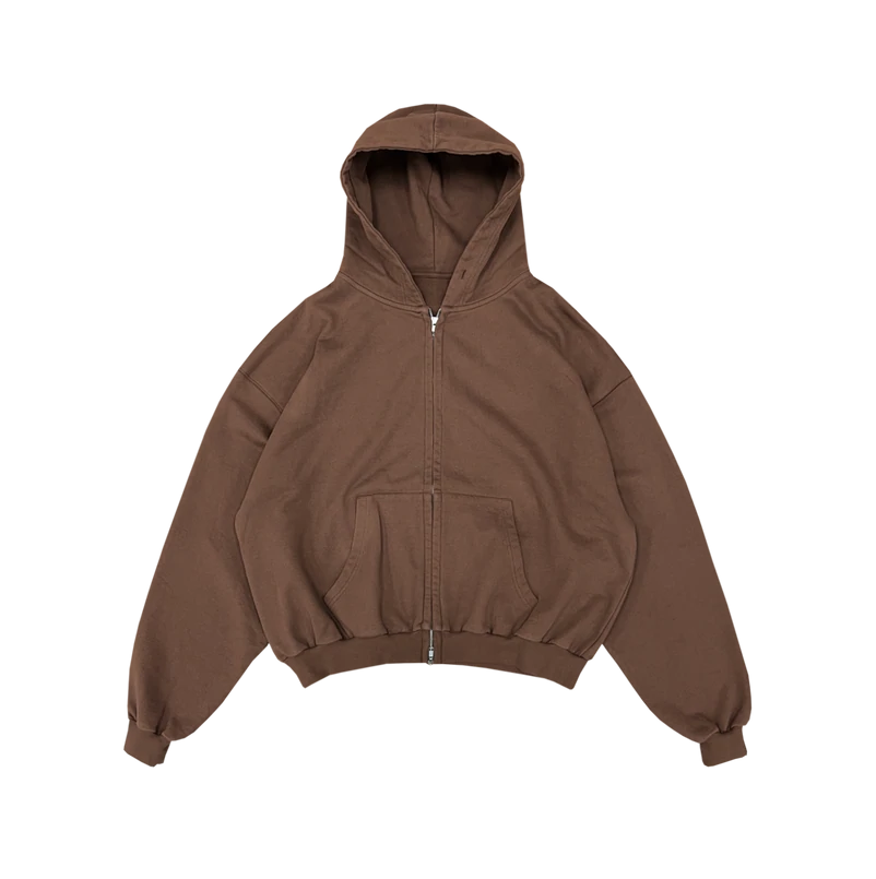 RUE PORTER - ZIP-UP HOODIE VINTAGE BROWN
