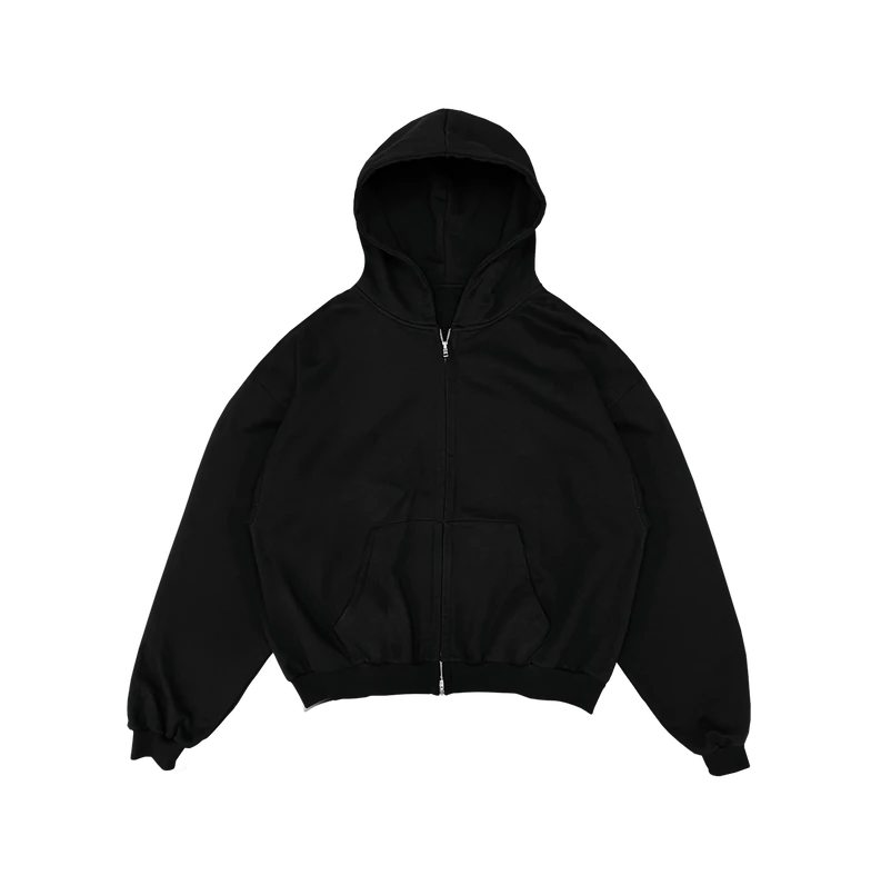 RUE PORTER - ZIP-UP HOODIE BLACK