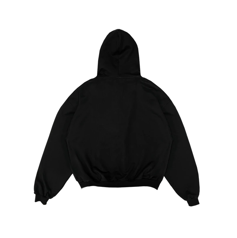RUE PORTER - ZIP-UP HOODIE BLACK