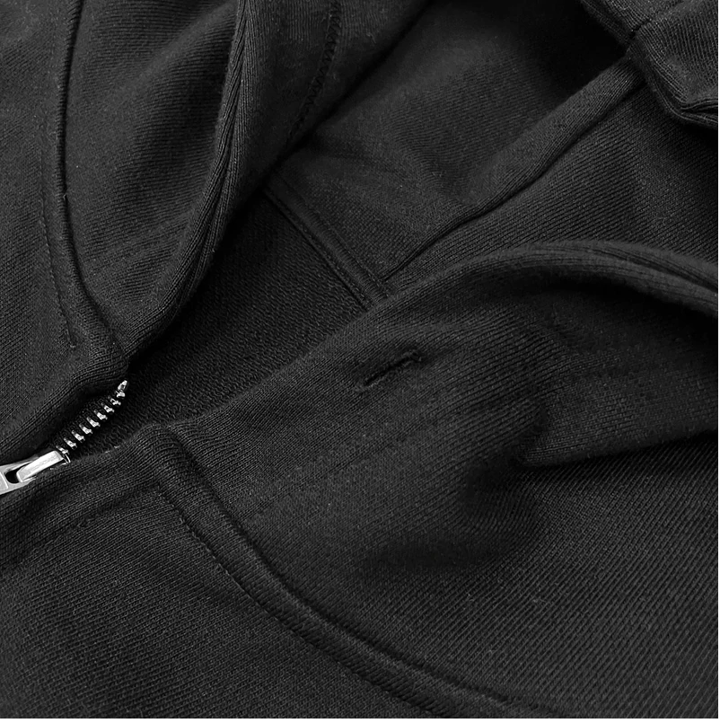 RUE PORTER - ZIP-UP HOODIE BLACK